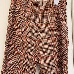 Free People High Rise Plaid Skinny Pant